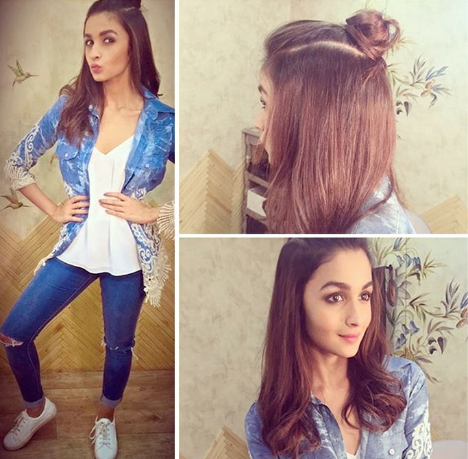 Alia Bhatt's structured half knot